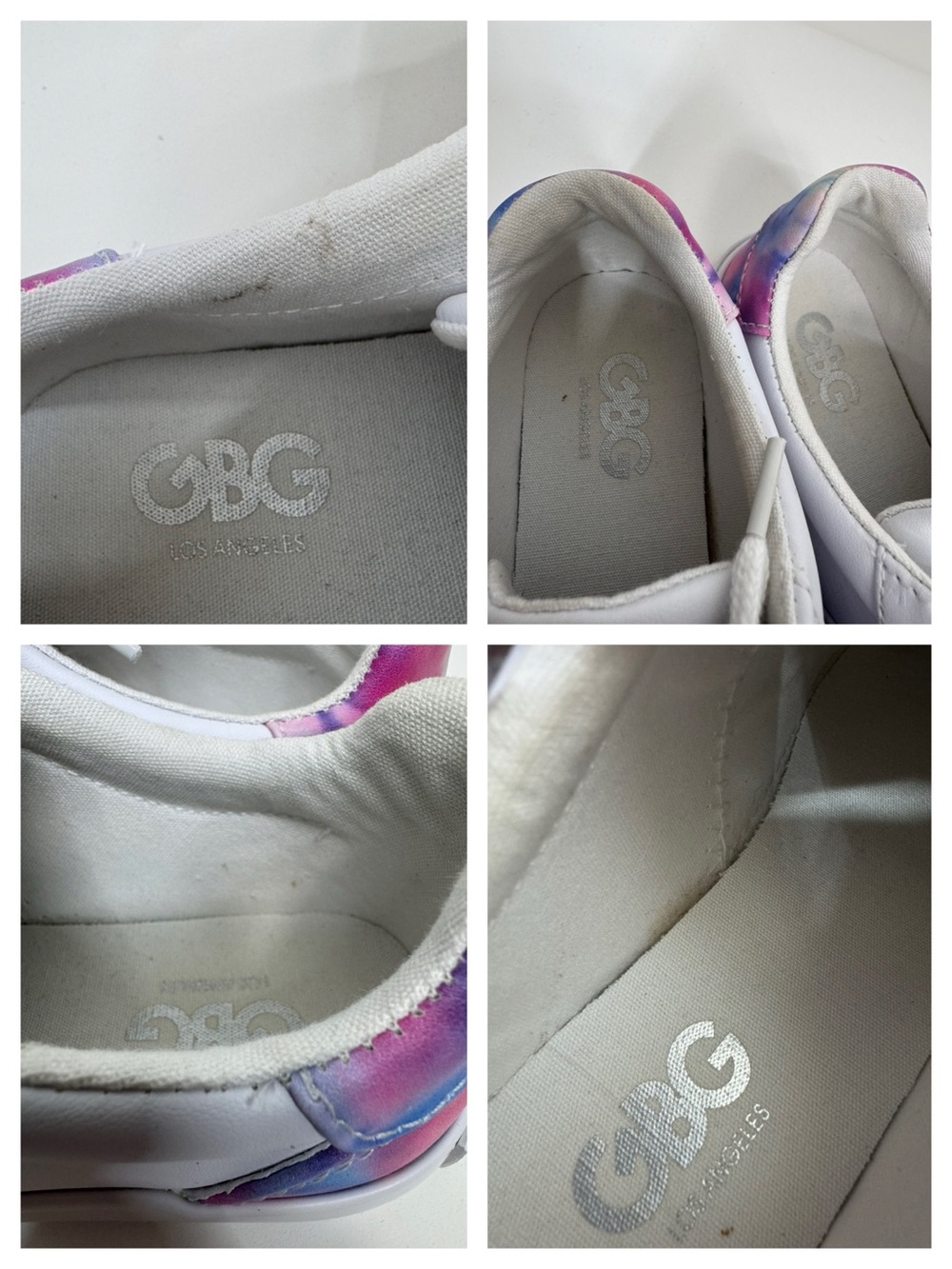 GBG G By Guess Colorblock Pink & Blue Tie Dye White Mover Sneakers Size 5.5 - Picture 15 of 16